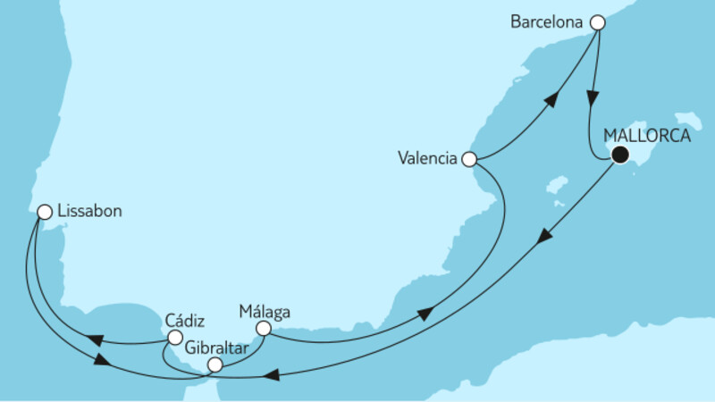 10 Nächte - Westliches Mittelmeer mit Lissabon