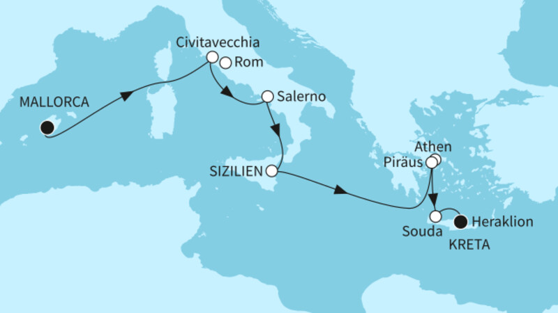 8 Nächte - Bella Italia und Griechenland - ab Palma/bis Heraklion 8 Nächte - Bella Italia und Griechenland - ab Palma/bis Heraklion