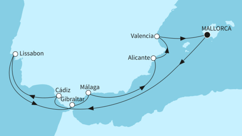 10 Nächte - Westliches Mittelmeer mit Lissabon