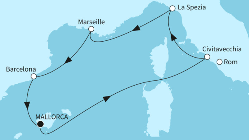 7 Nächte - Höhepunkte des Westlichen Mittelmeers - ab/bis Palma 7 Nächte - Höhepunkte des Westlichen Mittelmeers - ab/bis Palma