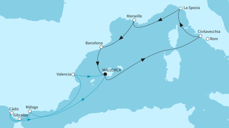 14 Nächte - Höhepunkte des westlichen Mittelmeers - ab/bis Palma 14 Nächte - Höhepunkte des westlichen Mittelmeers - ab/bis Palma