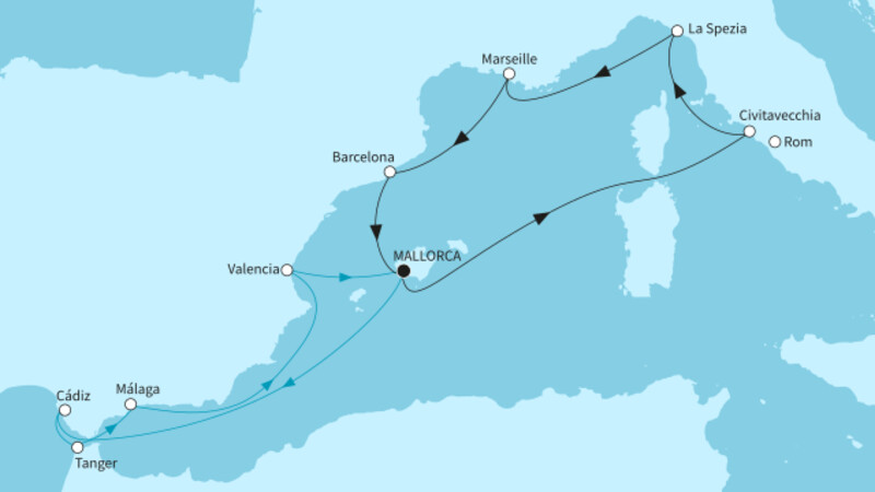 14 Nächte - Kulturelle Vielfalt im westlichen Mittelmeer - ab/bis Palma 14 Nächte - Kulturelle Vielfalt im westlichen Mittelmeer - ab/bis Palma