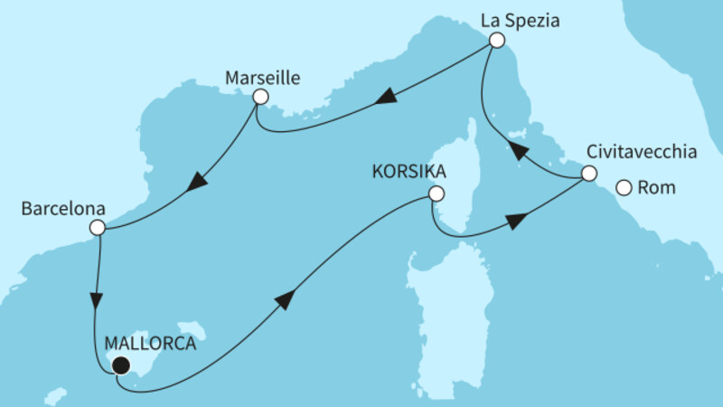 9 Nächte - Höhepunkte des westlichen Mittelmeers - ab/bis Palma 9 Nächte - Höhepunkte des westlichen Mittelmeers - ab/bis Palma