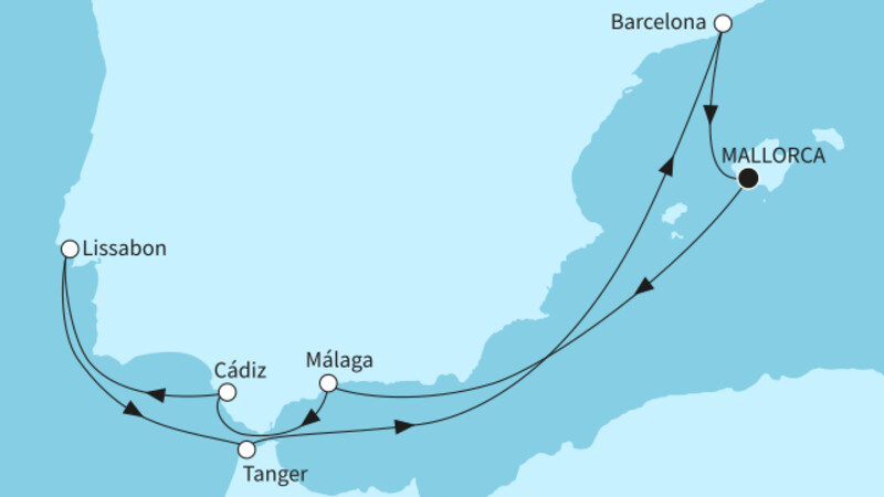 10 Nächte - Sonniges Iberien und Marokko - ab/bis Palma 10 Nächte - Sonniges Iberien und Marokko - ab/bis Palma