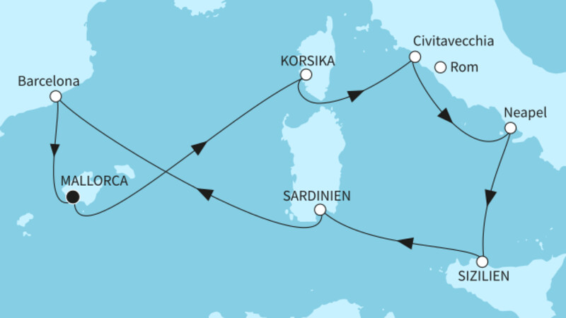 10 Nächte - Metropolen des westlichen Mittelmeers - ab/bis Palma  10 Nächte - Metropolen des westlichen Mittelmeers - ab/bis Palma