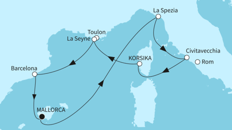 8 Nächte - Höhepunkte des Westlichen Mittelmeers - ab/bis Palma 8 Nächte - Höhepunkte des Westlichen Mittelmeers - ab/bis Palma