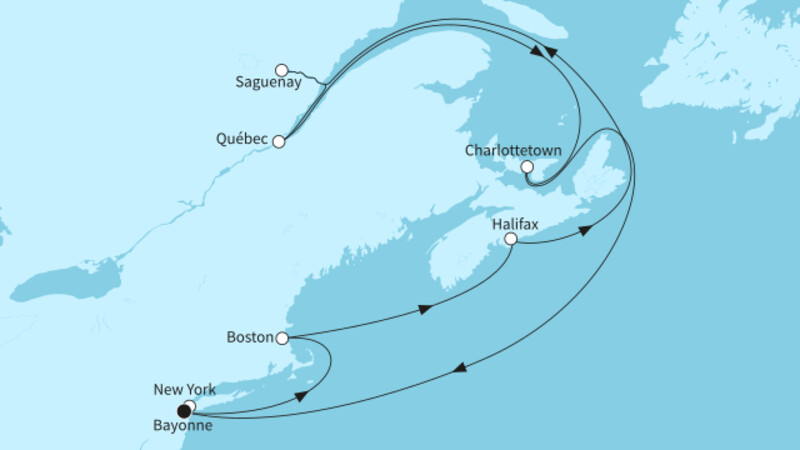 14 Nächte - Ostküste der USA und Kanada - ab/bis Bayonne (New York) 14 Nächte - Ostküste der USA und Kanada - ab/bis Bayonne (New York)
