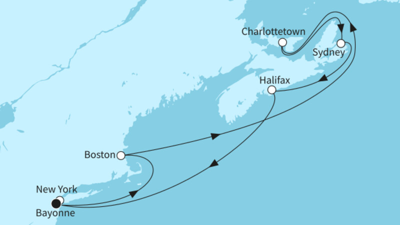 10 Nächte - Neuengland und Kanada - ab/bis Bayonne (New York) 10 Nächte - Neuengland und Kanada - ab/bis Bayonne (New York)