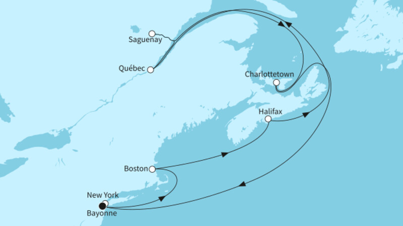 14 Nächte - Ostküste der USA und Kanada - ab/bis Bayonne 14 Nächte - Ostküste der USA und Kanada - ab/bis Bayonne