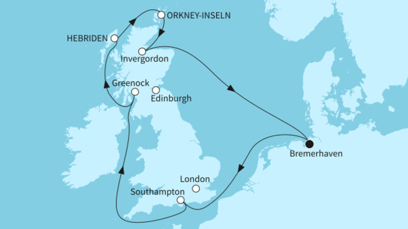 10 Nächte - Großbritanniens Schätze - ab/bis Bremerhaven 10 Nächte - Großbritanniens Schätze - ab/bis Bremerhaven