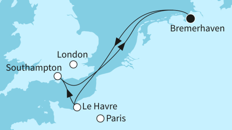 5 Nächte - Kurze Auszeit am Ärmelkanal - ab/bis Bremerhaven 5 Nächte - Kurze Auszeit am Ärmelkanal - ab/bis Bremerhaven