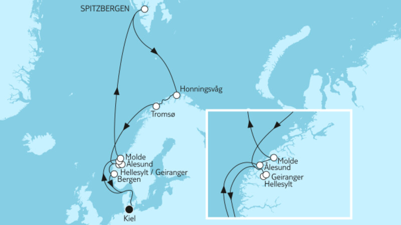 14 Nächte - Norwegen mit Spitzbergen & Geirangerfjord