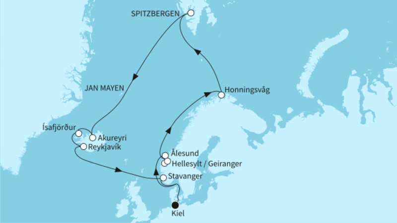 17 Nächte - Nordland mit Spitzbergen & Island
