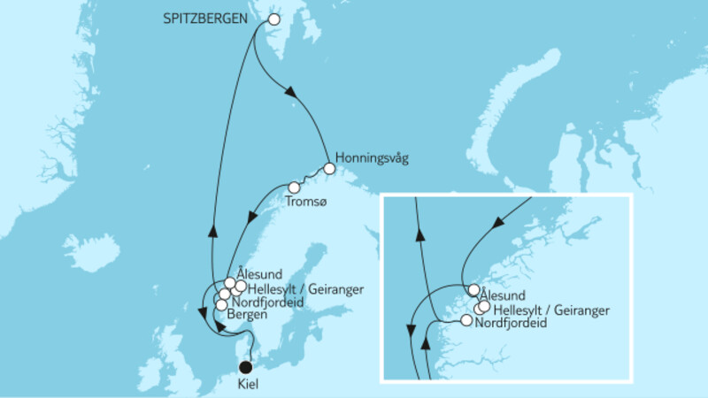 14 Nächte - Norwegen mit Spitzbergen & Nordfjordeid