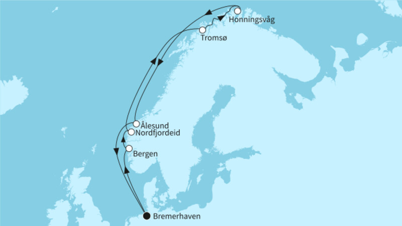 11 Nächte - Norwegen mit Nordkap & Bergen