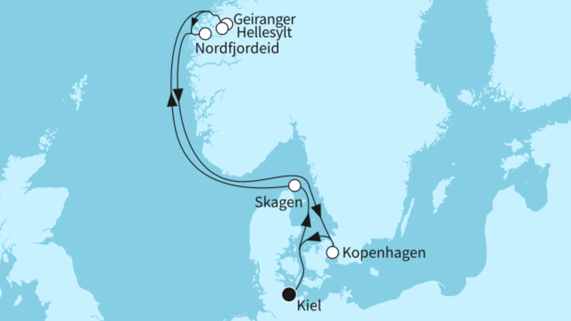 7 Nächte - Norwegens Fjordwelten - ab/bis Kiel 7 Nächte - Norwegens Fjordwelten - ab/bis Kiel