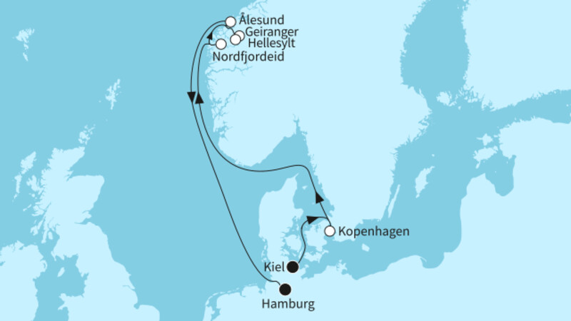 7 Nächte - Norwegens Fjordwelten - ab Kiel/bis Hamburg 7 Nächte - Norwegens Fjordwelten - ab Kiel/bis Hamburg