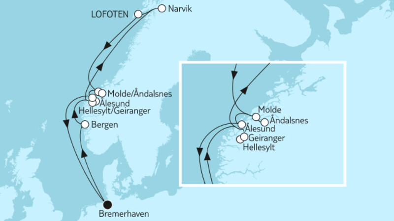 Norwegen mit Geirangerfjord & Narvik 