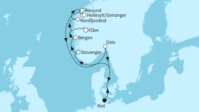 11 Nächte - Natur pur in Norwegens Fjorden - ab/bis Kiel 11 Nächte - Natur pur in Norwegens Fjorden - ab/bis Kiel