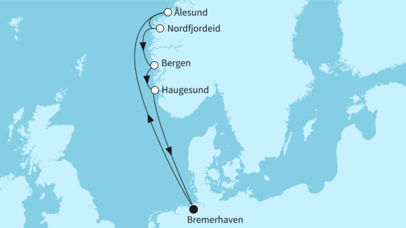 7 Nächte - Norwegens Fjordwelten - ab/bis Bremerhaven 7 Nächte - Norwegens Fjordwelten - ab/bis Bremerhaven