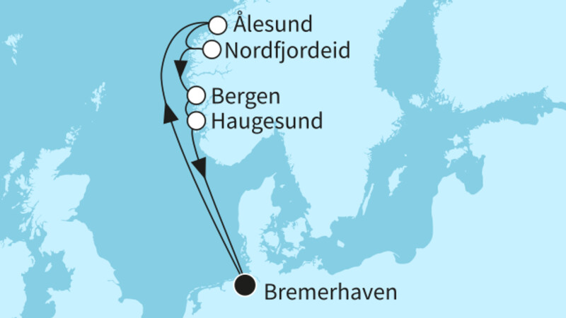 7 Nächte - Norwegens Fjordwelten - ab/bis Bremerhaven 7 Nächte - Norwegens Fjordwelten - ab/bis Bremerhaven