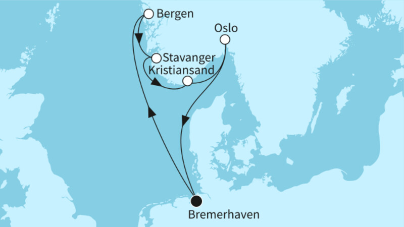 7 Nächte - Vielfalt Norwegens - ab/bis Bremerhaven 7 Nächte - Vielfalt Norwegens - ab/bis Bremerhaven