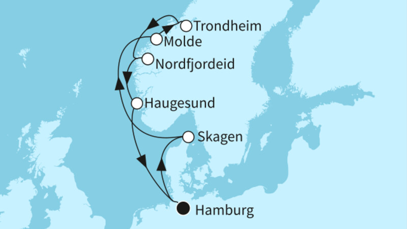 10 Nächte - Fjordland Norwegen - ab/bis Hamburg
