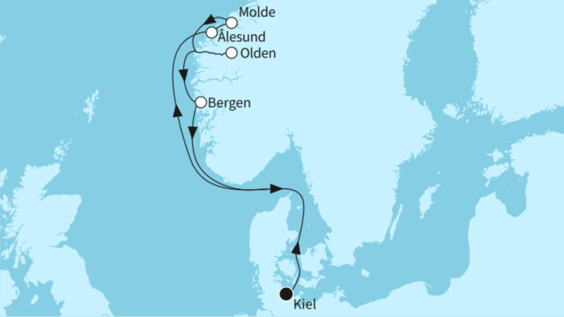 7 Nächte - Norwegens Fjordwelten - ab/bis Kiel