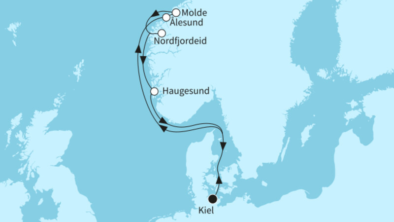 7 Nächte - Norwegen mit Alesund - ab/bis Kiel 7 Nächte - Norwegen mit Alesund - ab/bis Kiel