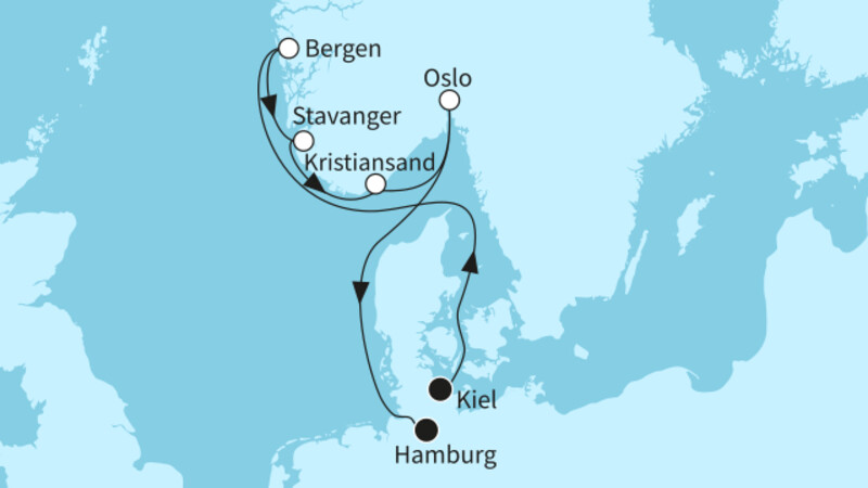 7 Nächte - Vielfalt Norwegens - ab Kiel/bis Hamburg 7 Nächte - Vielfalt Norwegens - ab Kiel/bis Hamburg
