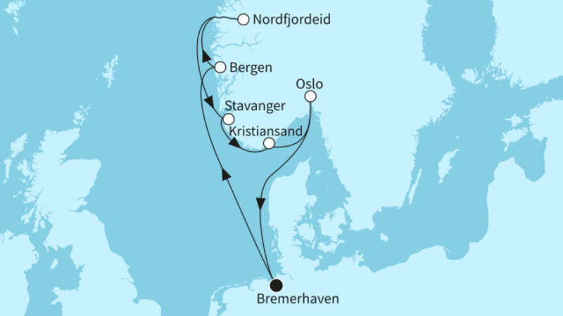 9 Nächte - Vielfalt Norwegens - ab/bis Bremerhaven 9 Nächte - Vielfalt Norwegens - ab/bis Bremerhaven