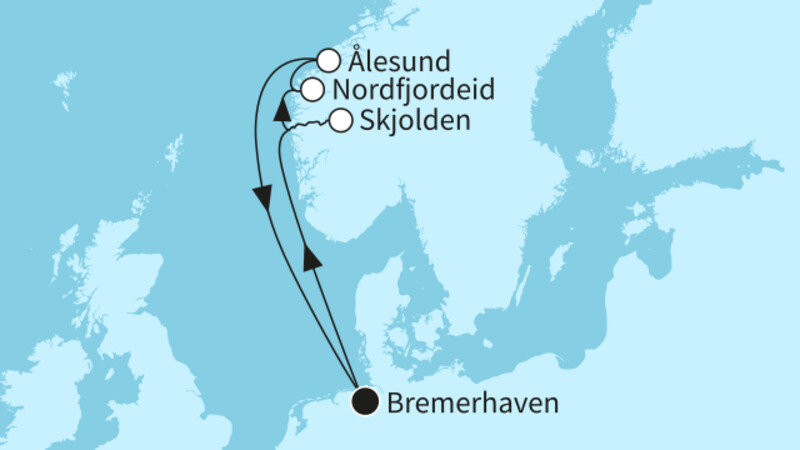 6 Nächte - Kurze Fjordreise - ab/bis Bremerhaven 6 Nächte - Kurze Fjordreise - ab/bis Bremerhaven