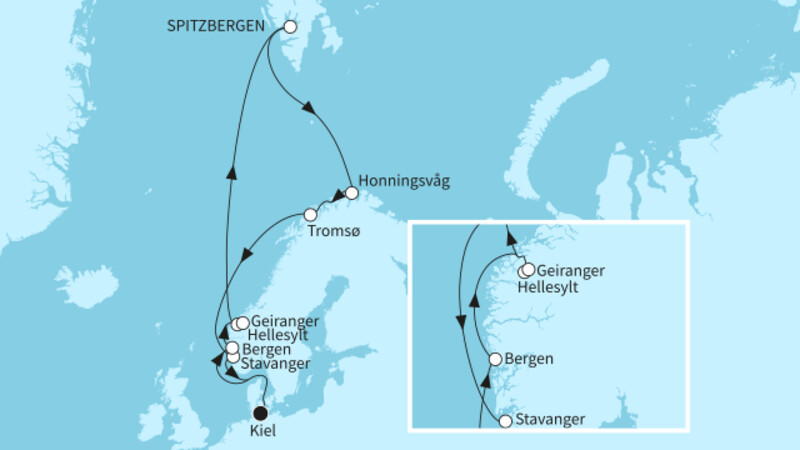 14 Nächte - Traumreise Norwegen bis zum Nordkap - ab/bis Kiel 14 Nächte - Traumreise Norwegen bis zum Nordkap - ab/bis Kiel