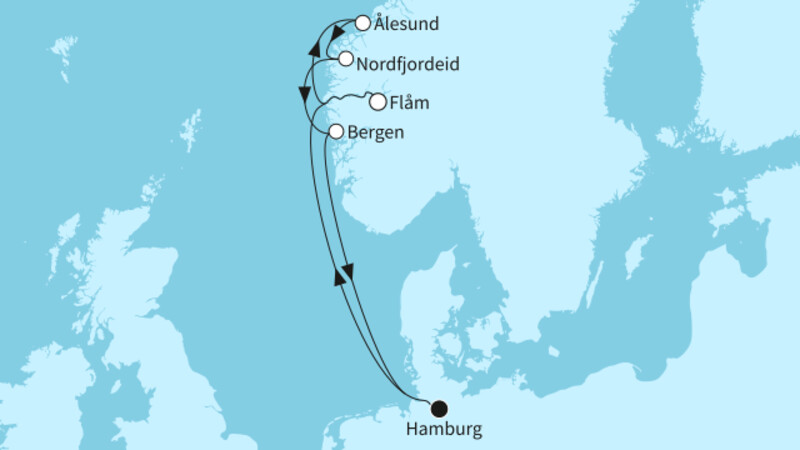 7 Nächte - Norwegens Fjordwelten - ab/bis Hamburg 7 Nächte - Norwegens Fjordwelten - ab/bis Hamburg