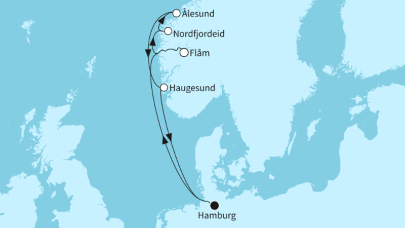 7 Nächte - Norwegens Fjordwelten - ab/bis Hamburg 7 Nächte - Norwegens Fjordwelten - ab/bis Hamburg