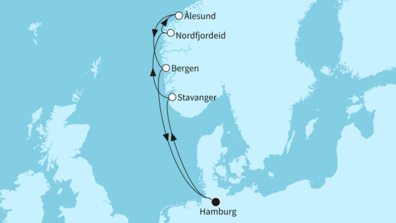 7 Nächte - Norwegens Fjordwelten - ab/bis Hamburg 7 Nächte - Norwegens Fjordwelten - ab/bis Hamburg
