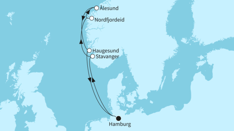 7 Nächte - Norwegens Fjordwelten - ab/bis Hamburg 7 Nächte - Norwegens Fjordwelten - ab/bis Hamburg