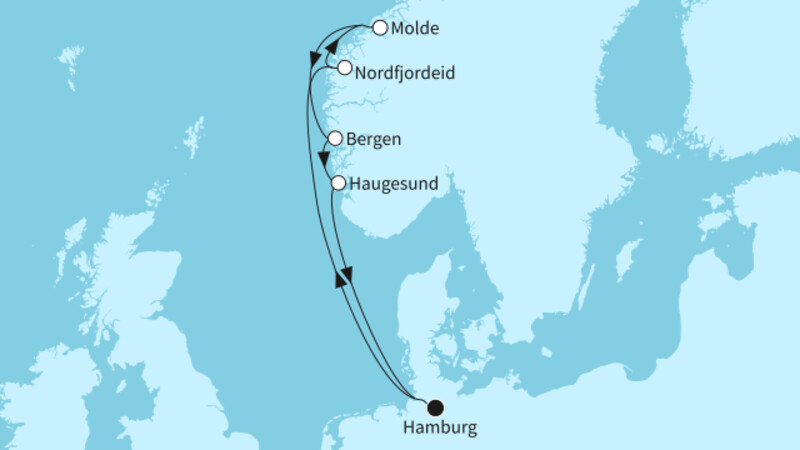 7 Nächte - Fjordland Norwegen - ab/bis Hamburg 7 Nächte - Fjordland Norwegen - ab/bis Hamburg