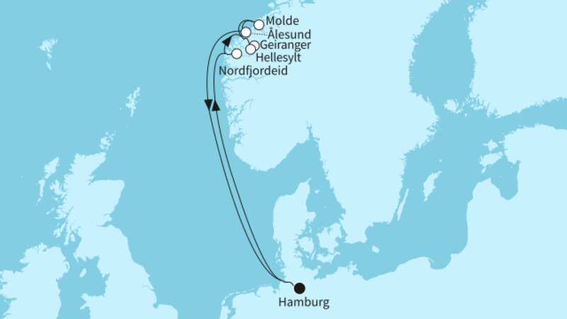 7 Nächte - Norwegen mit Geirangerfjord - ab/bis Hamburg 7 Nächte - Norwegen mit Geirangerfjord - ab/bis Hamburg