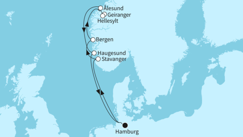 8 Nächte - Adults-only: Norwegen mit Geirangerfjord - ab/bis Hamburg 8 Nächte - Adults-only: Norwegen mit Geirangerfjord - ab/bis Hamburg