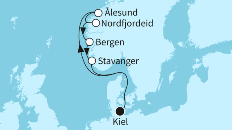 7 Nächte - Norwegens Fjordwelten - ab/bis Kiel 7 Nächte - Norwegens Fjordwelten - ab/bis Kiel