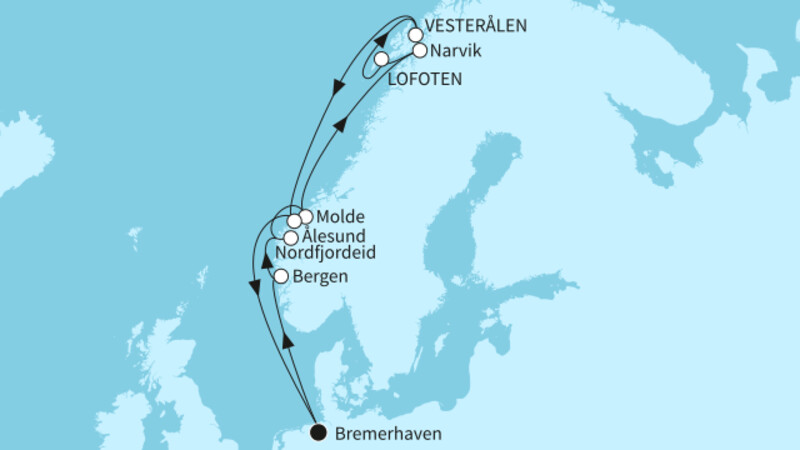 12 Nächte - Fjordland Norwegen - ab/bis Bremerhaven 12 Nächte - Fjordland Norwegen - ab/bis Bremerhaven
