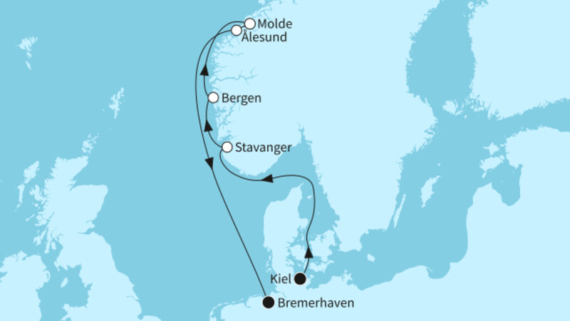7 Nächte - Kleine Winterreise nach Norwegen - ab Kiel/bis Bremerhaven 7 Nächte - Kleine Winterreise nach Norwegen - ab Kiel/bis Bremerhaven