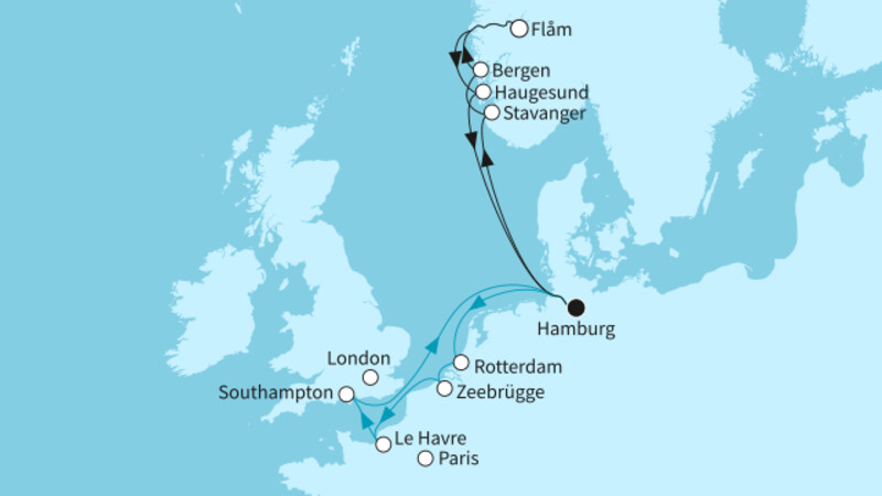 14 Nächte - Vielfalt Norwegens und Westeuropas - ab/bis Hamburg 14 Nächte - Vielfalt Norwegens und Westeuropas - ab/bis Hamburg