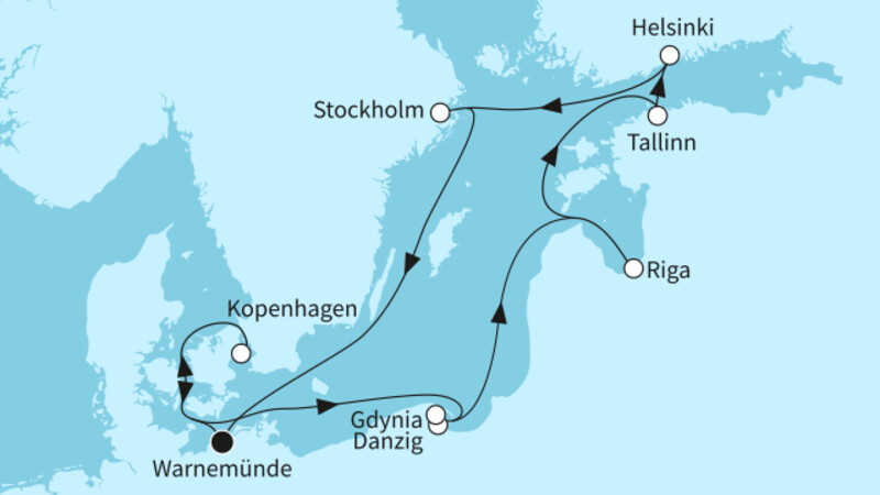 10 Nächte - Metropolen der Ostsee intensiv - ab/bis Warnemünde 10 Nächte - Metropolen der Ostsee intensiv - ab/bis Warnemünde