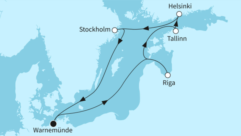 7 Nächte - Metropolen der Ostsee - ab/bis Warnemünde 7 Nächte - Metropolen der Ostsee - ab/bis Warnemünde