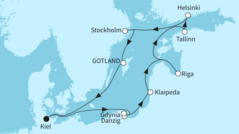 11 Nächte - Sommerträume in der Ostsee - ab/bis Kiel 11 Nächte - Sommerträume in der Ostsee - ab/bis Kiel