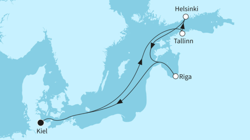 7 Nächte - Schönheiten der Ostsee - ab/bis Kiel 7 Nächte - Schönheiten der Ostsee - ab/bis Kiel