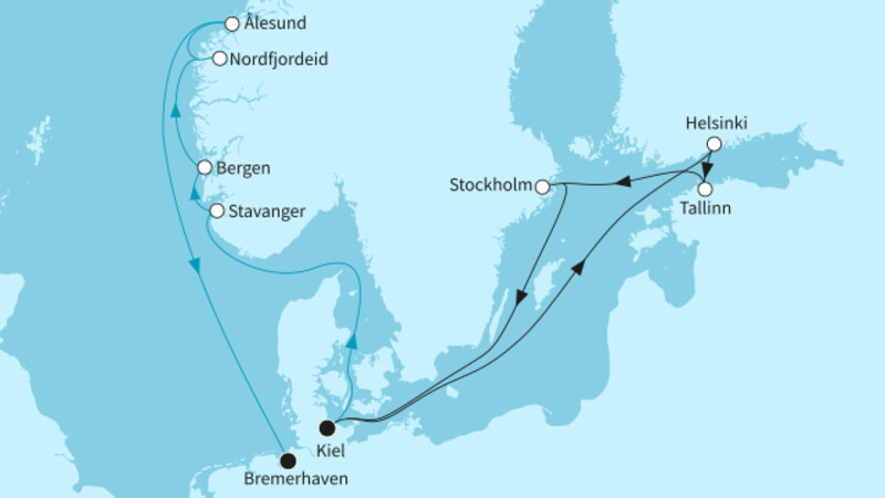 14 Nächte - Zauberhaftes Norwegen und Ostseemetropolen - ab Kiel/bis Bremerhaven 14 Nächte - Zauberhaftes Norwegen und Ostseemetropolen - ab Kiel/bis Bremerhaven