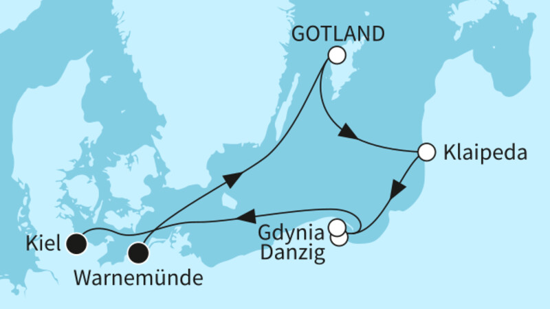 6 Nächte - Kleine Juwelen der Ostsee - ab Warnemünde/Kiel 6 Nächte - Kleine Juwelen der Ostsee - ab Warnemünde/Kiel